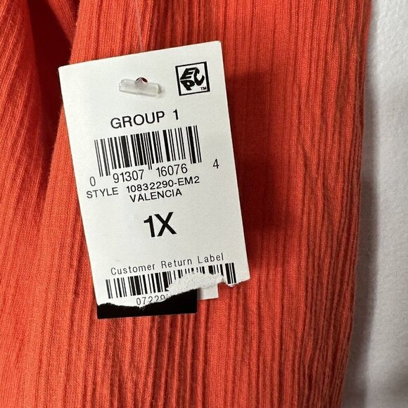 Bar III Square Neck Top Orange Valencia Size 1X NWT - Picture 4 of 9